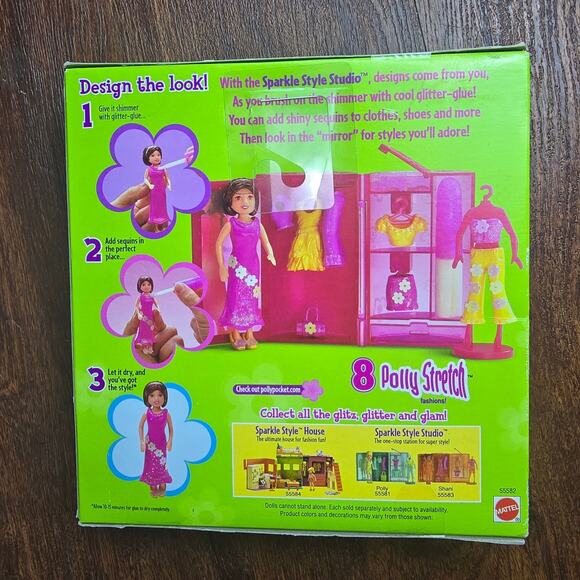 Vintage 2002 Polly Pocket Fashion Polly Sparkle Style Studio Lila NIB - Picture 2 of 3